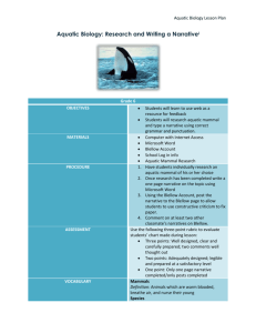 Aquatic Biology Lesson Plan