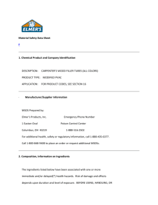 Material Safety Data Sheet F 1. Chemical Product and Company