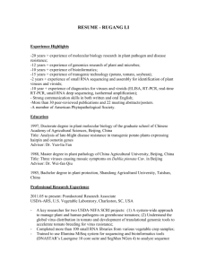 Resume (R Li) - American Phytopathological Society