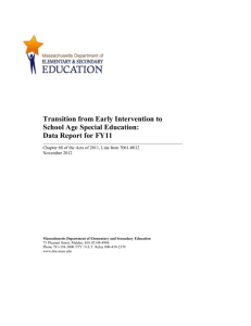 Transition from Early Intervention to School Age Special Education