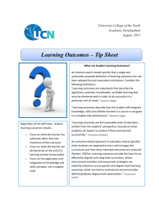 Learning Outcomes Tip Sheet 2015