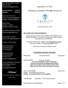 Bulletin 09-14-14 Website - Trinity Presbyterian Church