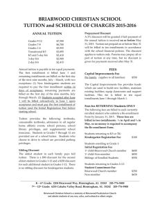Tuition and Schedule of Charges