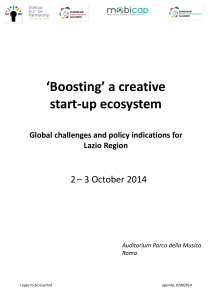 `Boosting` a creative start-up ecosystem Global