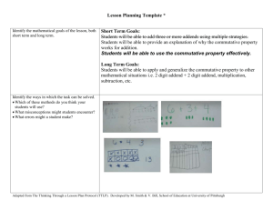 Identify the mathematical goals of the lesson, both short term and