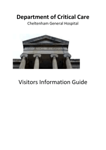 A visitors guide to Critical Care at Cheltenham General Hospital