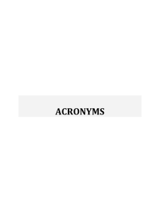 Acronyms Dynamics of Disturbance