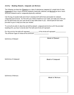 Elements, Compounds & Mixtures Worksheet