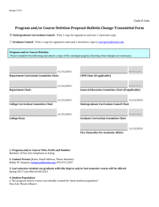 Program and/or Course Deletion Proposal