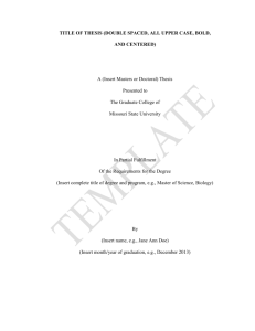 New Mandatory Thesis Template Pages