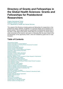 Grants and Fellowships for Postdoctoral Researchers