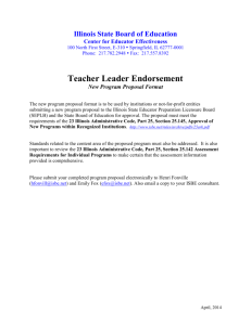 New Teacher Leader Endorsement - Illinois State Board of Education