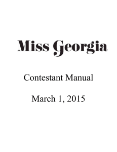 2015 Contestant Manual - Miss Georgia Scholarship Pageant