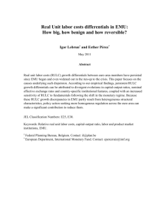Real Unit labor costs differentials in EMU