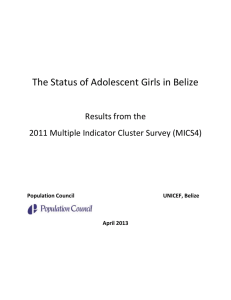 The Status of Adolescent Girls in Belize