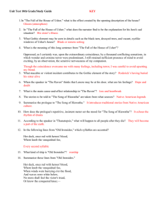 Unit Test 10th Grade/Study Guide KEY In "The Fall of the House of