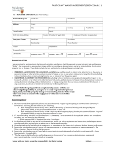 Participant Waiver Agreement (science lab)