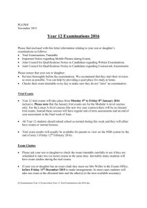 Year 12 Trial Exams - Northampton School For Boys