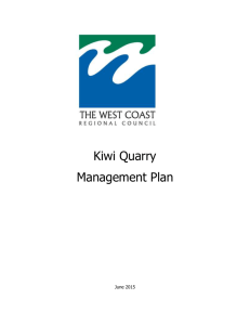 Kiwi Quarry Management Plan - West Coast Regional Council