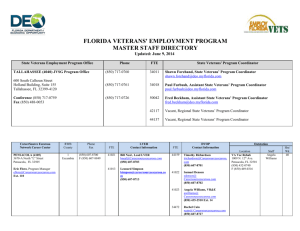 florida veterans` employment program master staff directory