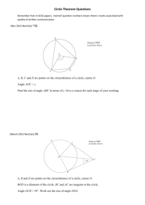 Worksheet: GCSE Revision Questions - Circle Theorems