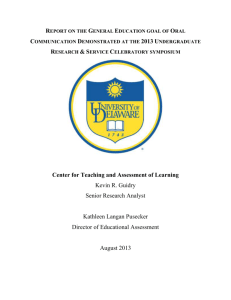 Summer Report 2013 - University of Delaware