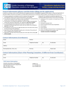 CAR Accreditation Application form