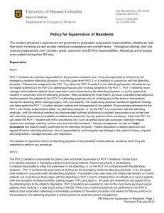 Policy for Supervision of Residents - University of Missouri