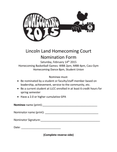 Homecoming Nomination Form 2015