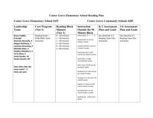 CGES 2012 Reading Plan - Center Grove Community School