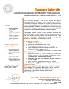 Syracuse University Louis Stokes Alliance for Minority Participation