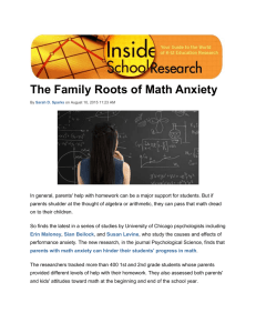 Parents - Math Anxiety