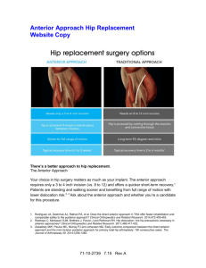 Anterior Approach Hip Replacement Website Copy