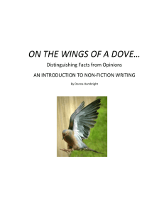 STUDENT PACKET ON THE WINGS OF A DOVE