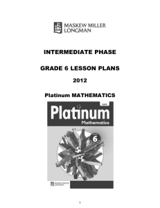 platinum lesson plans – grade 6