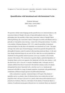 Quantification with Intentional and with Intensional Verbs