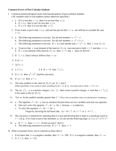 Common Errors of Post-Calculus Students (slightly revised, Nov 2012)