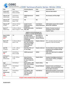 CIDEC Winter 2016 Seminar Schedule