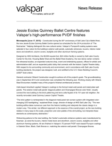 Jessie Eccles Quinney Ballet Centre features Valspar`s high
