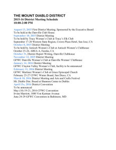 Mt Diable District Meeting Schedule