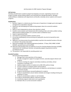Job Description for GME Academic Program Manager Job Summary