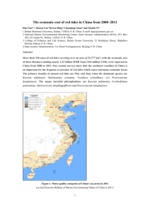 The economic cost of harmful algal blooms in China from 2008-2012