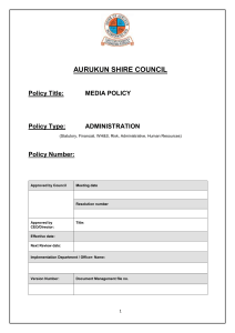 Media Policy - Aurukun Shire Council