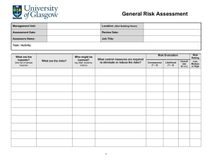 Generic Risk Assessment