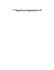 Regulatory Negotiations CP