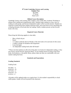 Cambridge Literacy and Learning (8th Grade) Syllabus