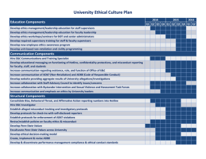 University Ethical Culture Plan - University Ethics & Compliance