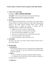 Nordic Chinese Christian Church Uppsala Fellowship Statutes