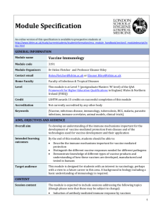 3191 Vaccine_immunology Module Specification