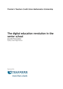 The digital education revolution in the senior school